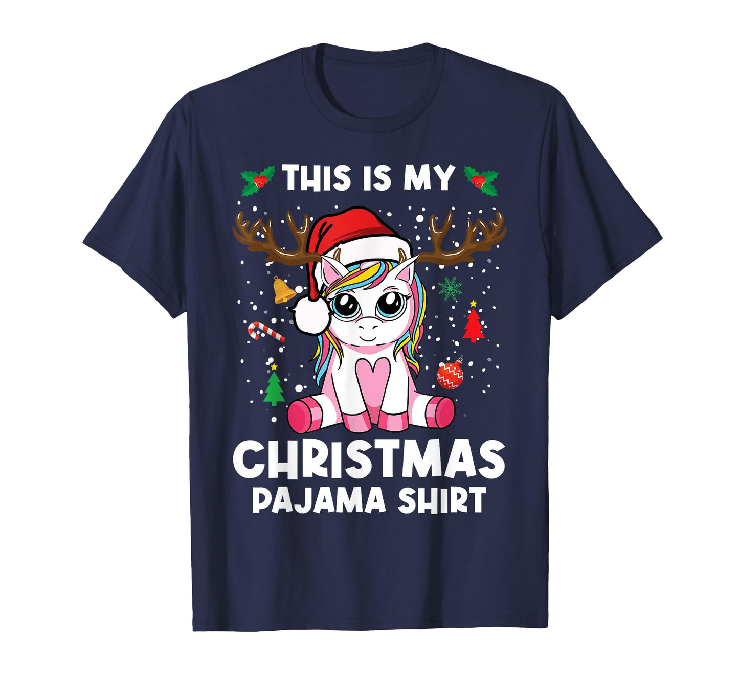 This Is My Christmas Pajama Shirt Girls Unicorn Christmas T-Shirt