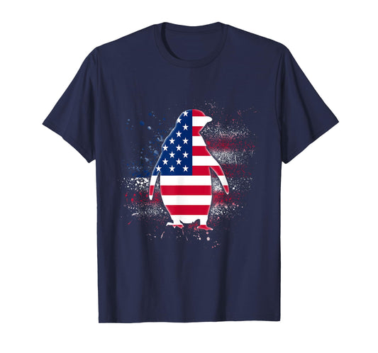Penguin Independence day Shirt Patriotic US Flag