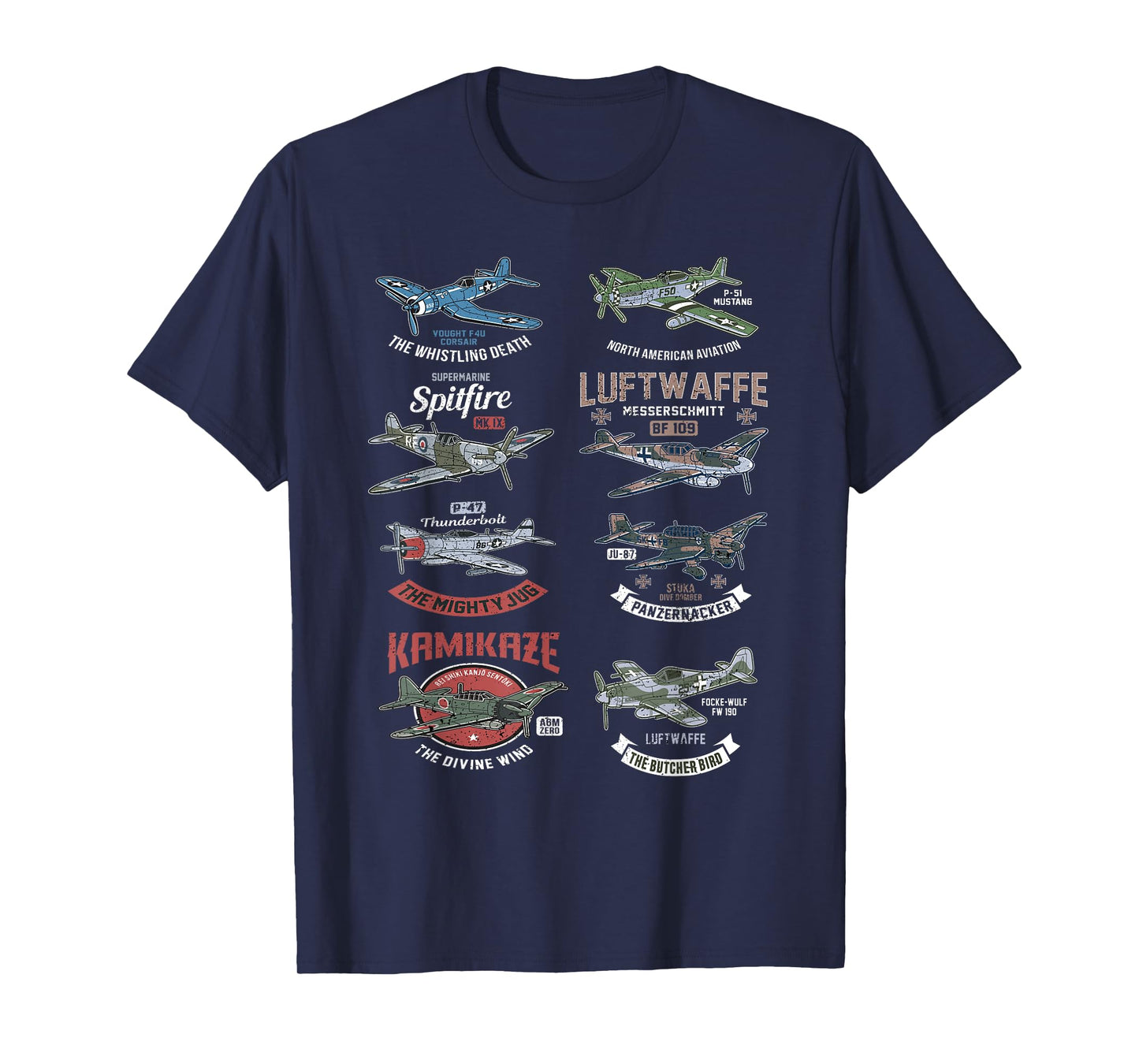 WW2 Planes Warbirds Warplanes F4U Corsair P-47 Thunderbolt T-Shirt