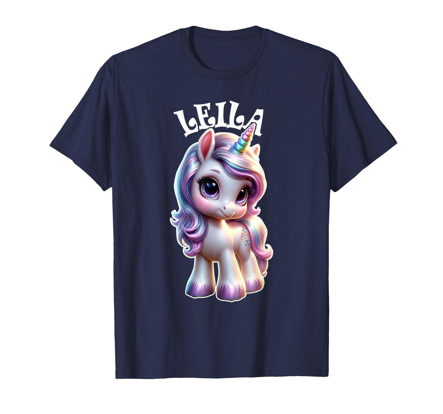 Leila Cute Unicorn Design for Girls Name Leila T-Shirt