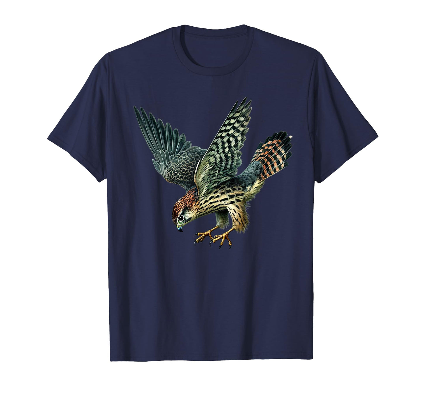Watercolor Merlin Falcon Dive Wildlife Art T-Shirt