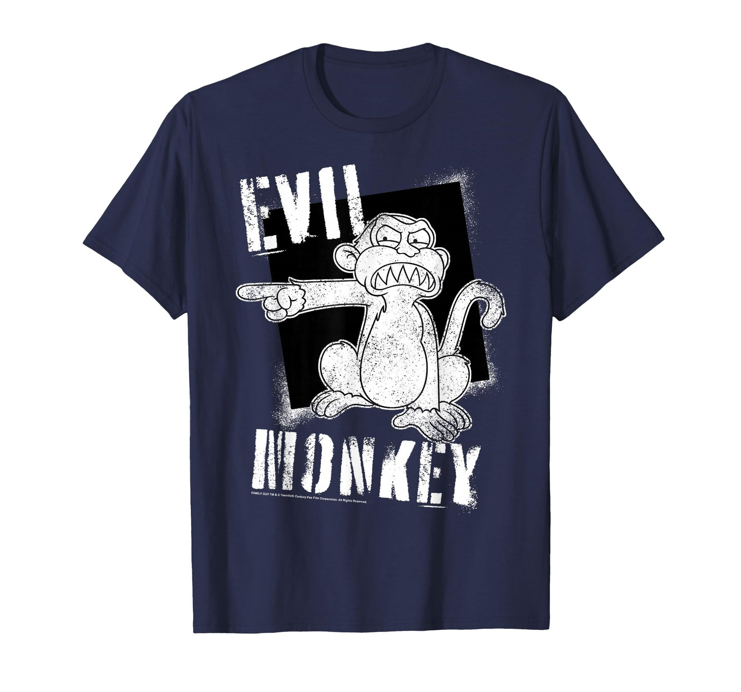 Family Guy Evil Monkey Angry Distressed Big Chest Poster T-Shirt