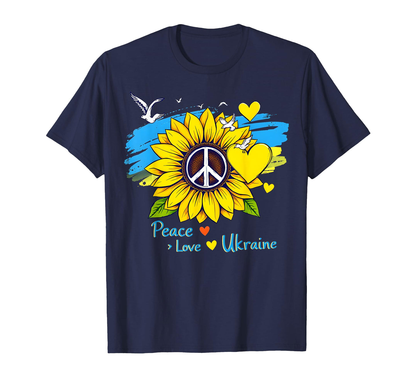 Sunflower Ukraine Flag Map Peace Love Ukraine Ukrainian T-Shirt