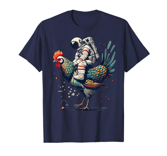 Astronaut on a chicken in space T-Shirt