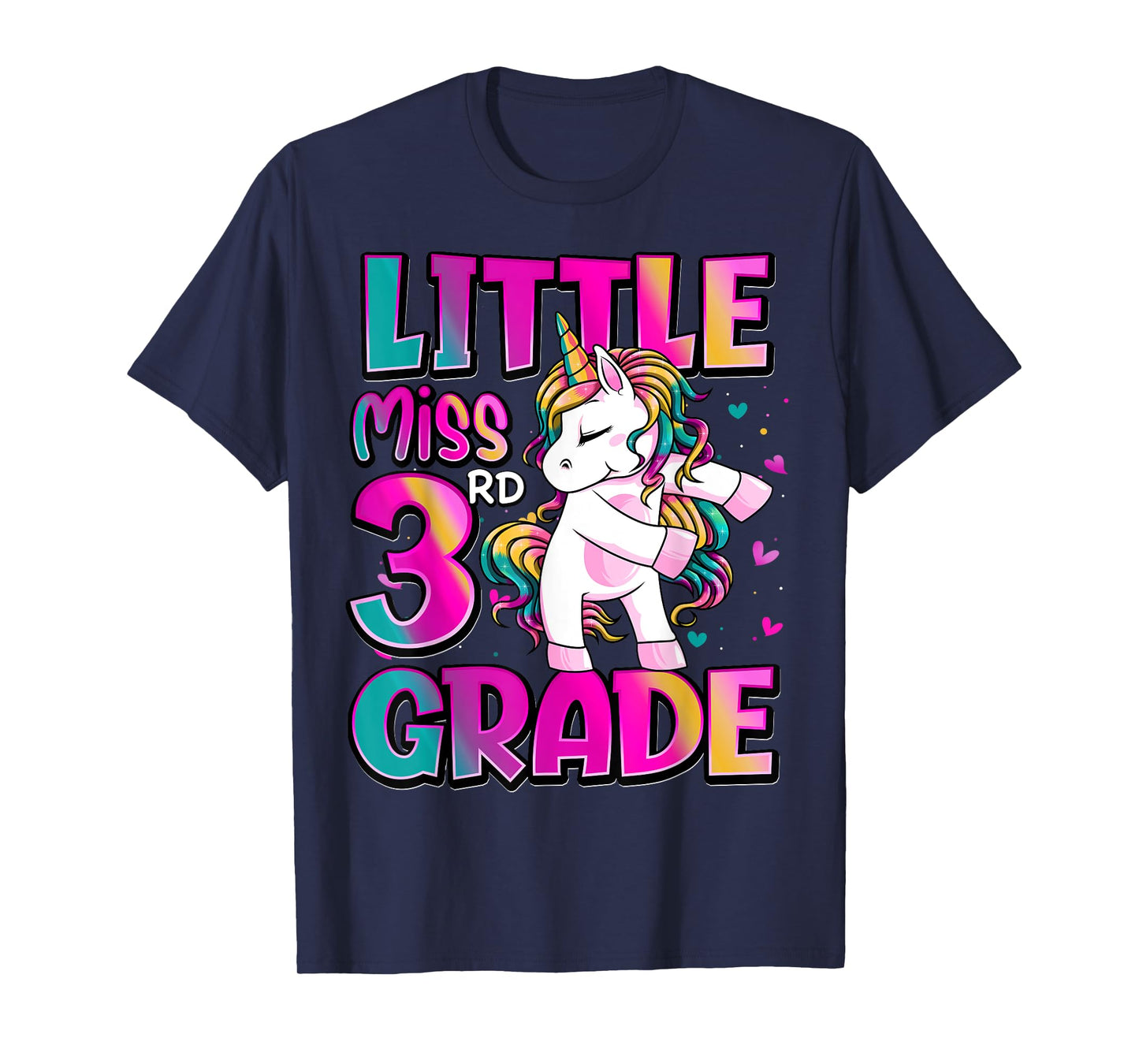 Little Miss 3rd Grade Unicorn Back To School 3rd Grade Girls T-Shirt