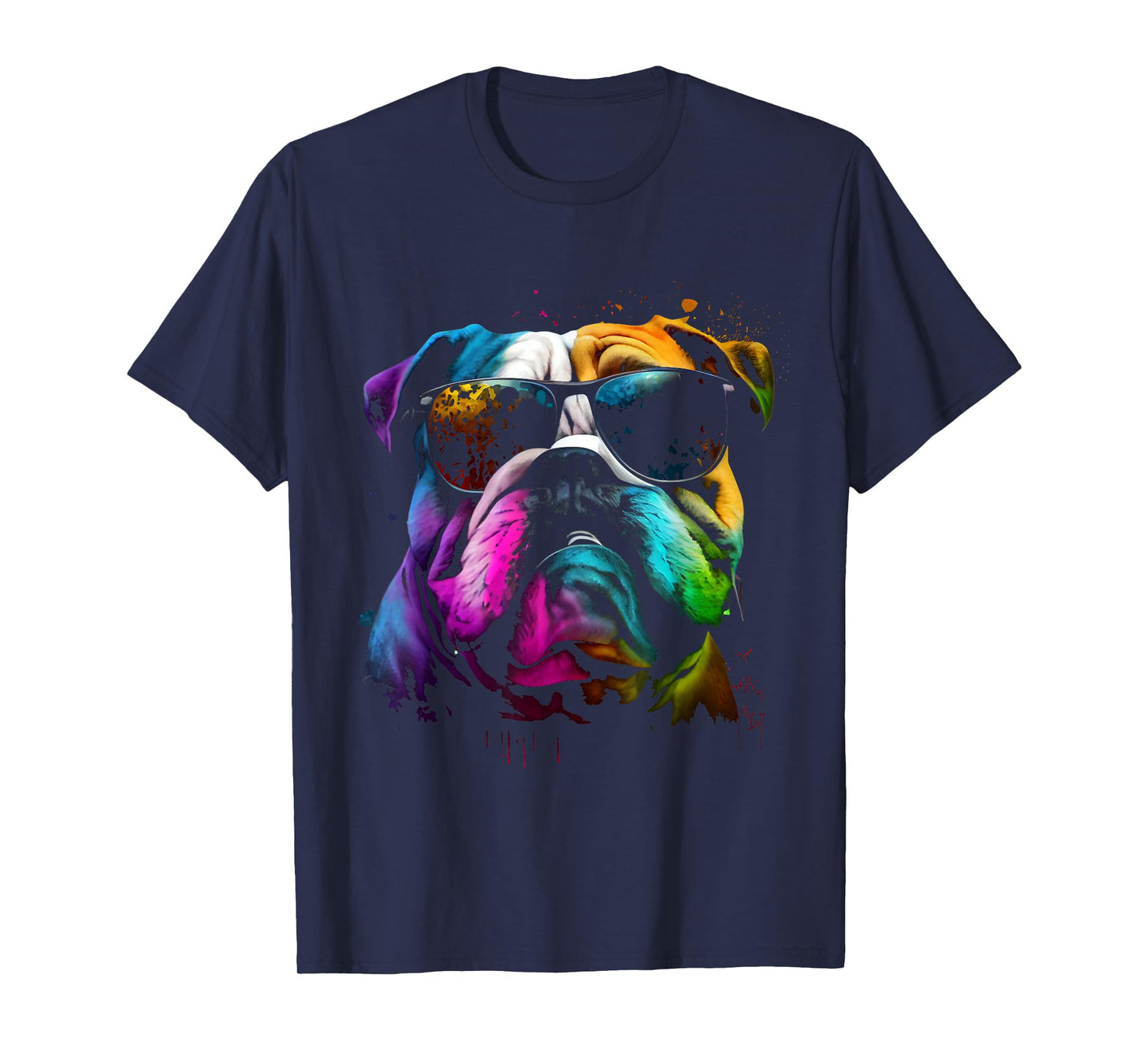 English bulldog sunglasses pet lover dog T-Shirt