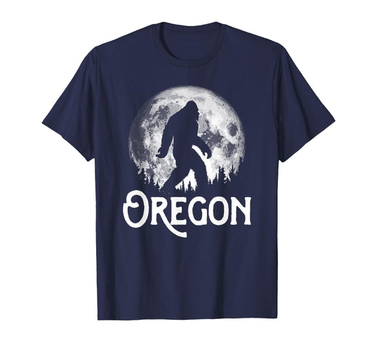 Oregon Bigfoot at Night! Cool Full Moon & Trees Sasquatch T-Shirt
