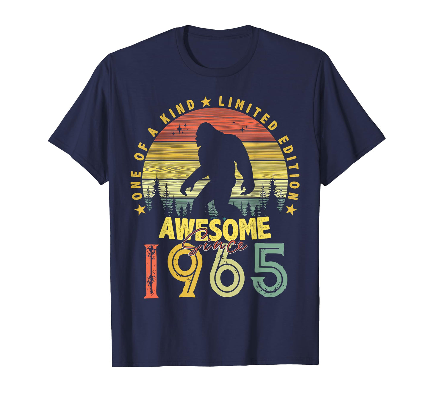 Awesome Since 1965 59th Birthday Gifts Bigfoot Born in 1965 T-Shirt