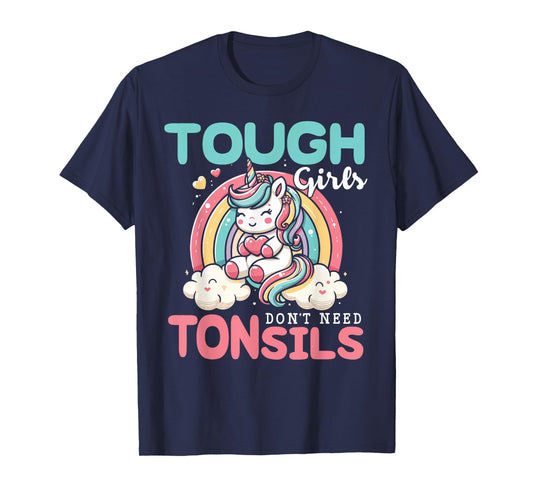 Tonsil Surgery Recovery Shirt Girls Unicorn Tonsil Removal T-Shirt