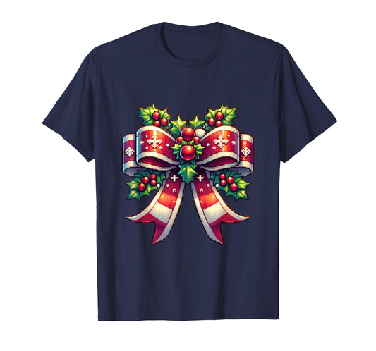 Christmas Coquette Bow Ribbon Men Women Xmas Season T-Shirt