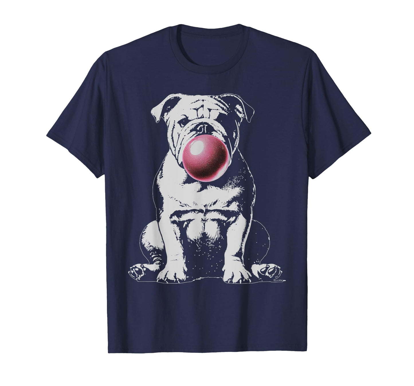 Vintage English Bulldog Blowing Bubble Mom Dog Dad Graphic T-Shirt for Men Women Kids