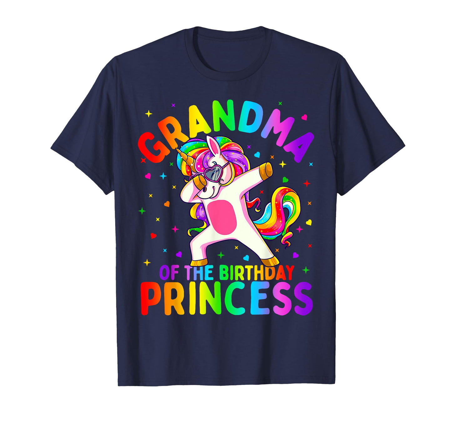 Grandma of the Birthday Princess Girl Dabbing Unicorn T-Shirt