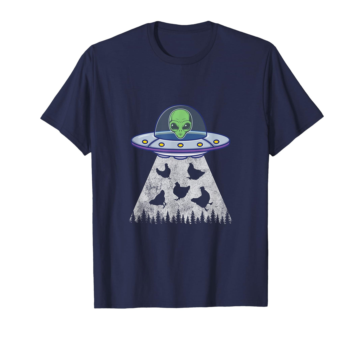 Chicken Abduction Funny UFO Alien Lover Vintage Distress T-Shirt