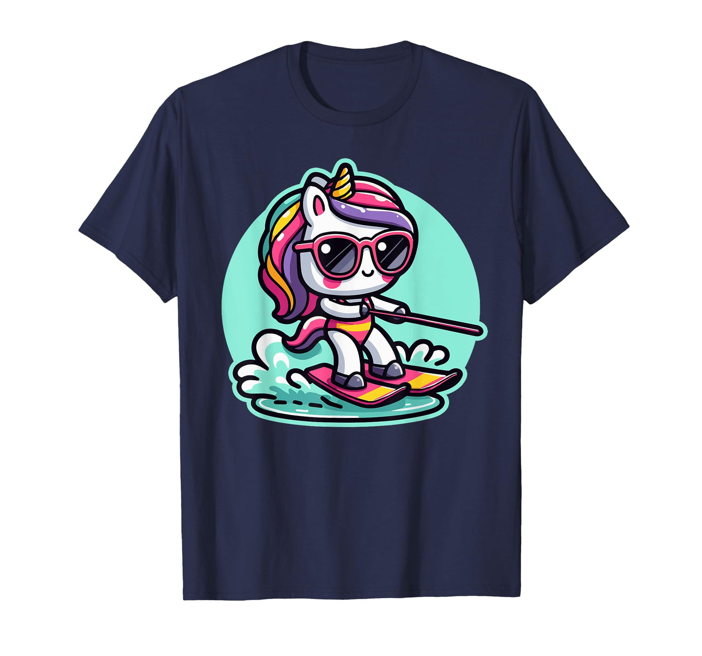 Waterski Girl Waterskier Unicorn Waterski T-Shirt