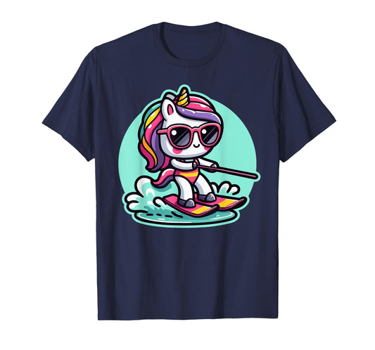 Waterski Girl Waterskier Unicorn Waterski T-Shirt