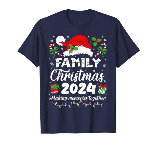 Family Christmas 2024 Matching Squad Santa Elf Pajama Xmas T-Shirt