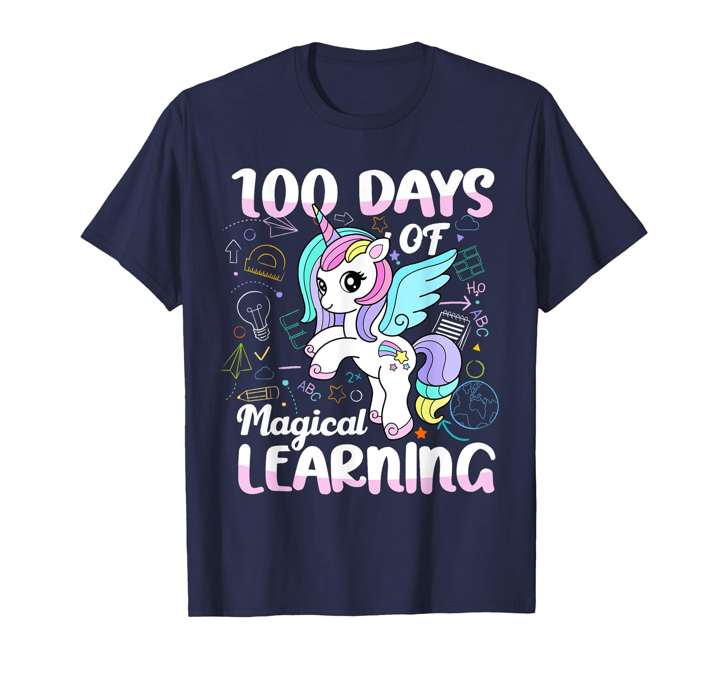 100 Days of Magical Learning Unicorn 100th Day School Girls T-Shirt