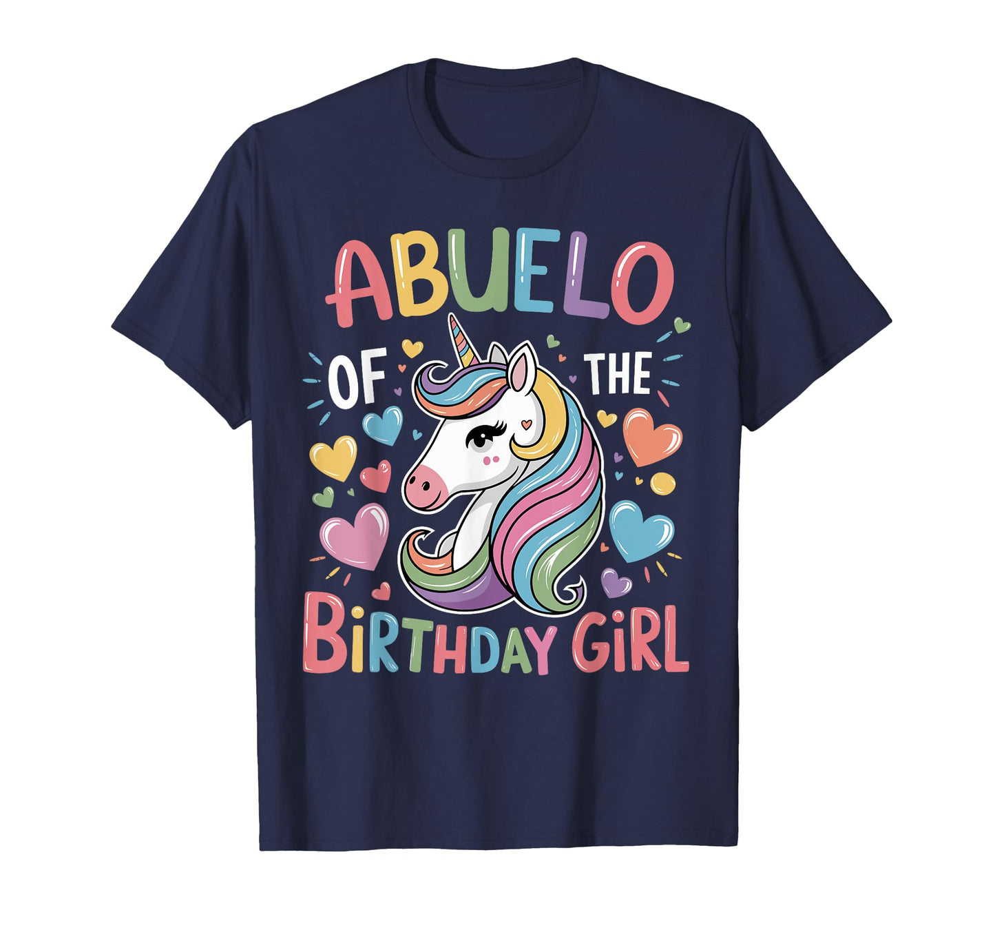 Abuelo of The Birthday Girl Matching Unicorn Bday Grandpa T-Shirt