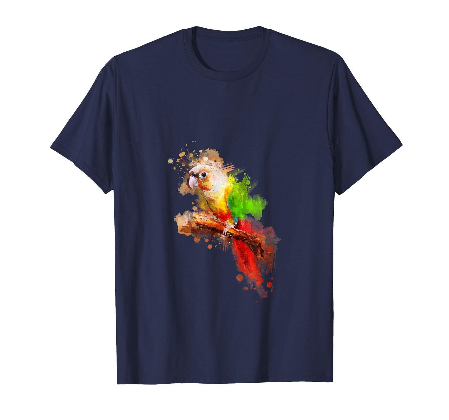 Watercolor Pineapple Green Cheek Conure parrot T-Shirt T-Shirt