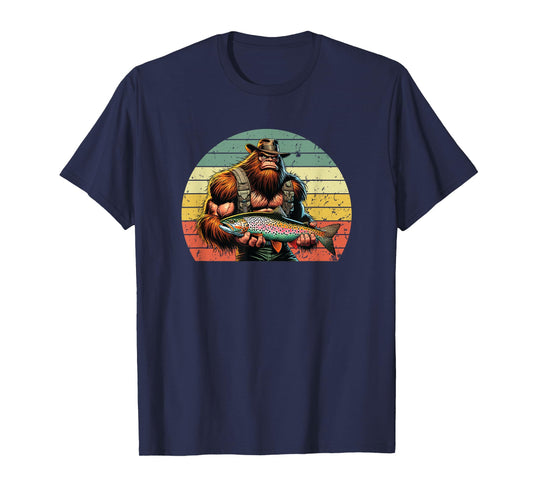 Rainbow Trout Fishing, Bigfoot Holding a Rainbow Trout T-Shirt
