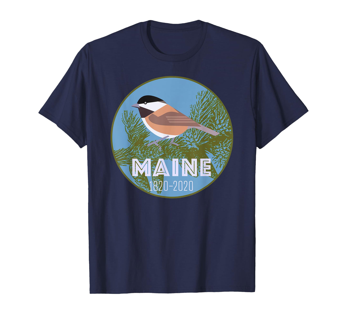 Maine Bicentennial T Shirt Chickadee State Bird 200 Years