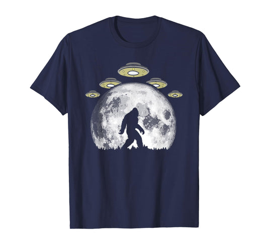 Bigfoot and UFO Armada & Full Moon T-Shirt