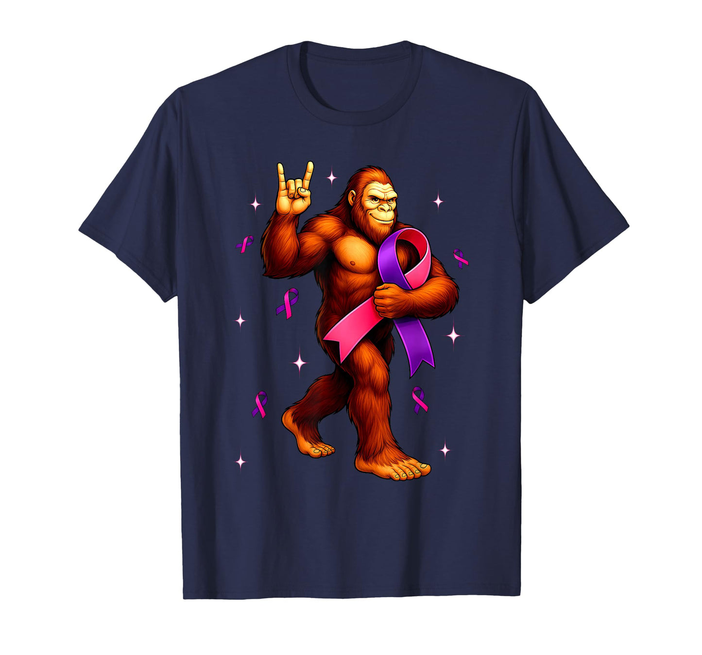 Domestic Violence Breast Cancer Awareness Warriors Bigfoot T-Shirt