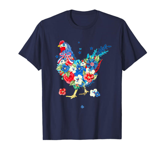 USA American Flag Chicken Lover 4th of July Patriotic Farmer T-Shirt