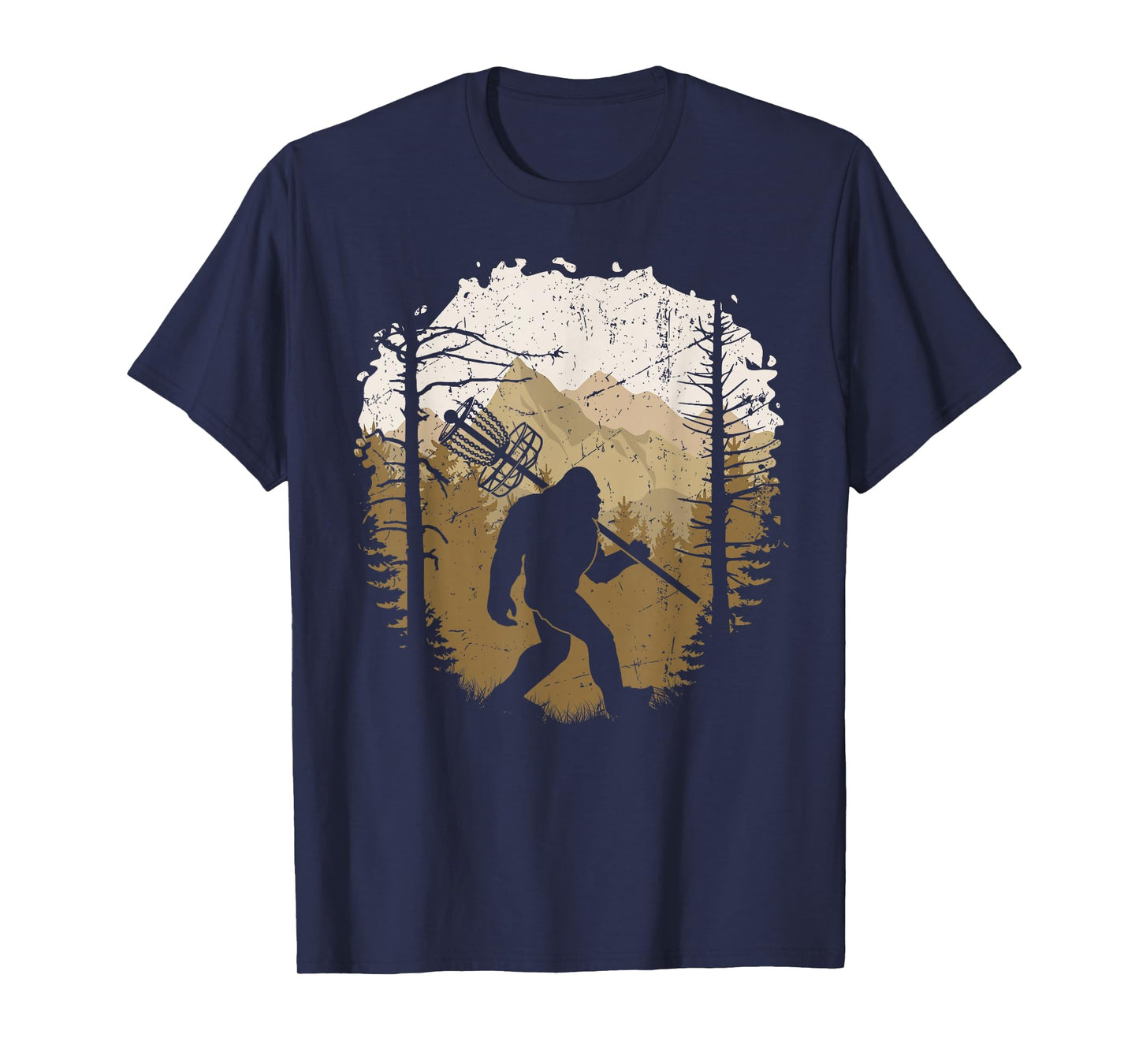 Funny Bigfoot Disc Golf Player Sasquatch Disc Golfing Sports T-Shirt