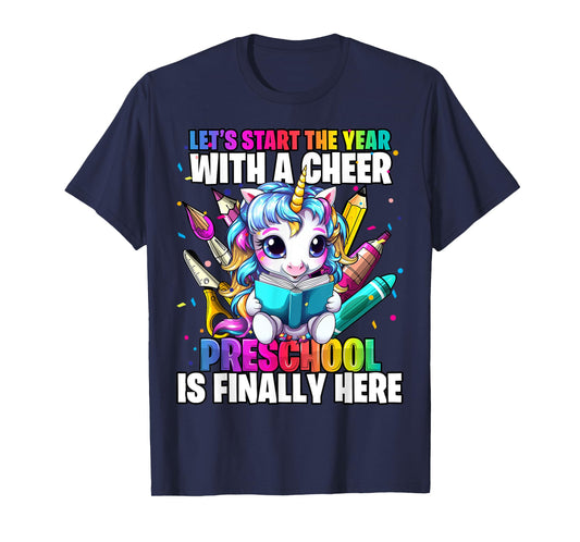 Unicorn Preschool Back to School First Day of School Girl T-Shirt