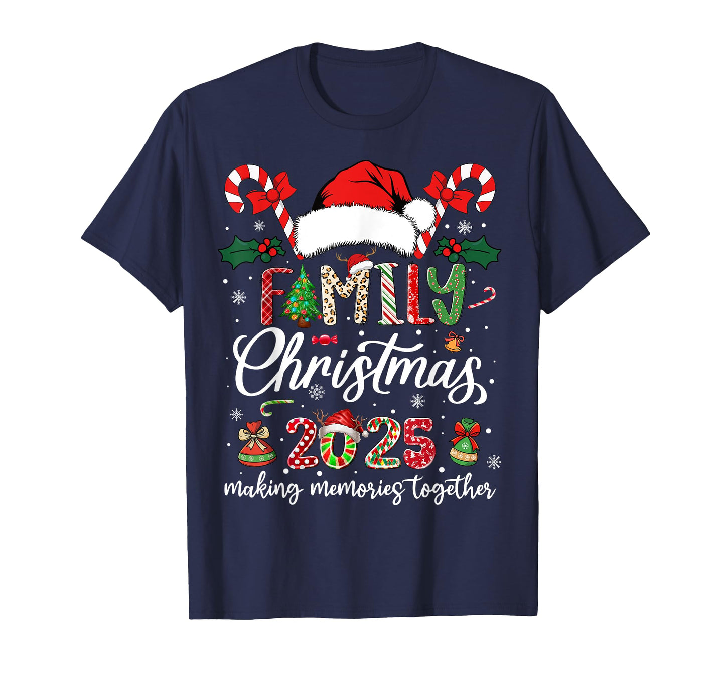 Family Christmas 2025 Matching Squad Santa Elf Funny Xmas T-Shirt