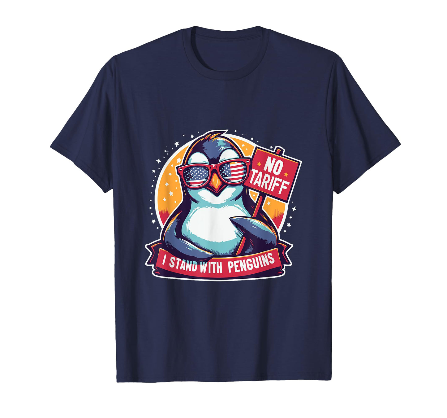 No Tariffs Penguin Protest Heard Island I Stand With Penguin T-Shirt