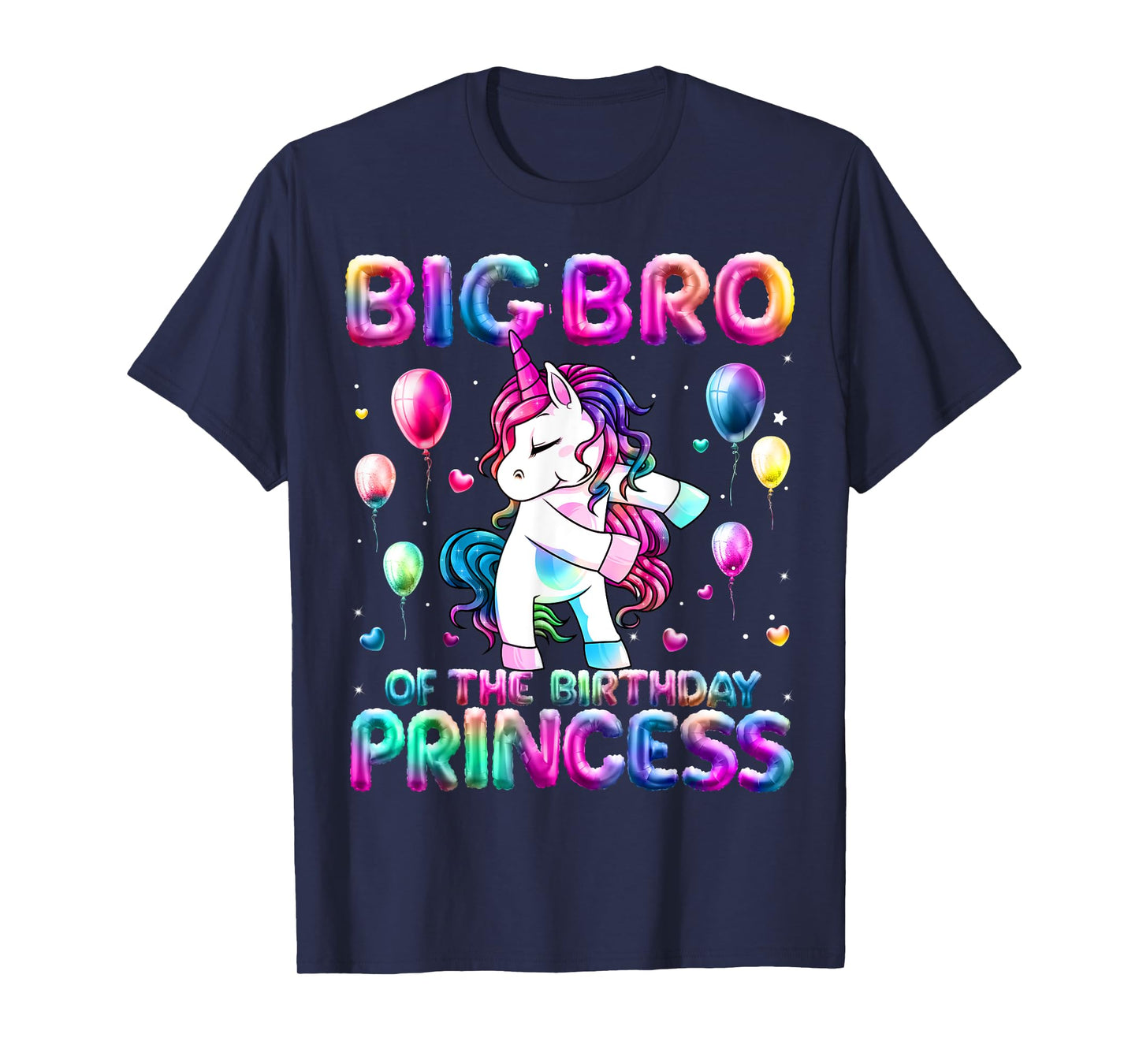 Brother of the Birthday Princess Girl Flossing Unicorn Bro T-Shirt