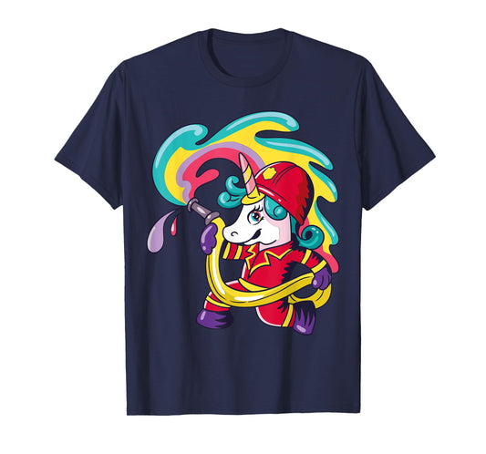 Volunteer Fire Brigade Unicorn Firefighter T-Shirt