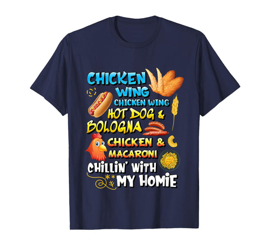 Viral Chicken Wing Chicken Wing Hot Dog Bologna Song lyric T-Shirt for Kids