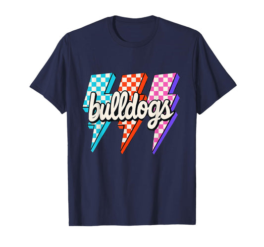 Team Spirit Bulldogs Checkered Mascot Back to School T-Shirt