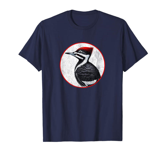 Colorful Retro Pileated Woodpecker Bird Design T-Shirt