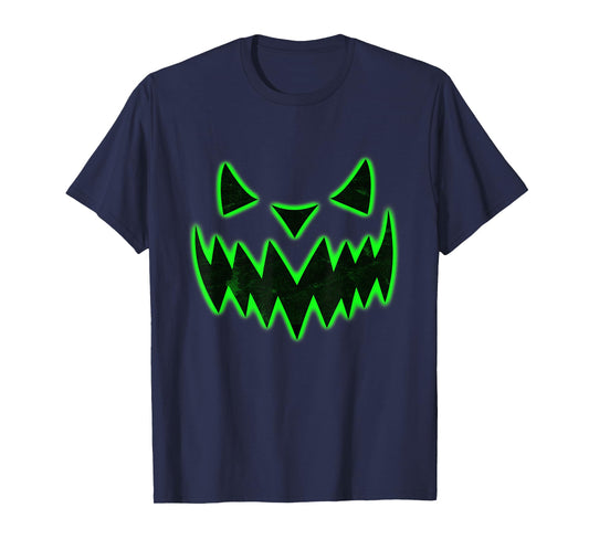 Scary green Pumpkin Halloween T-Shirt Halloween Costume Tee T-Shirt