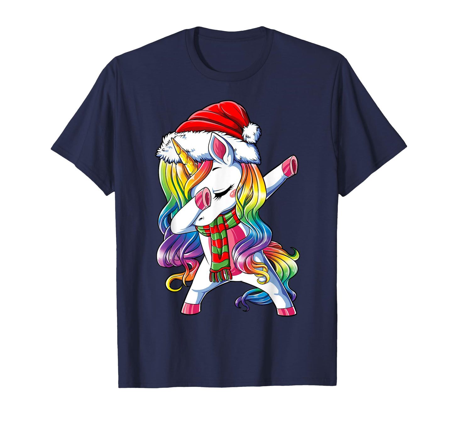 Dabbing Unicorn Santa Christmas Kids Girls Women Xmas Dab T-Shirt