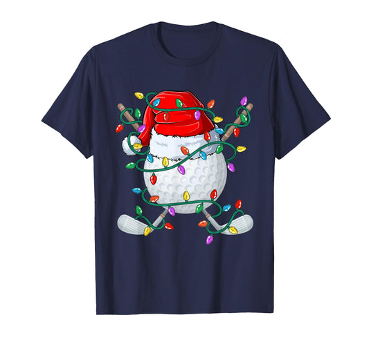 Christmas Golf Xmas Santa Sports Hat Golfer Golfing Funny T-Shirt