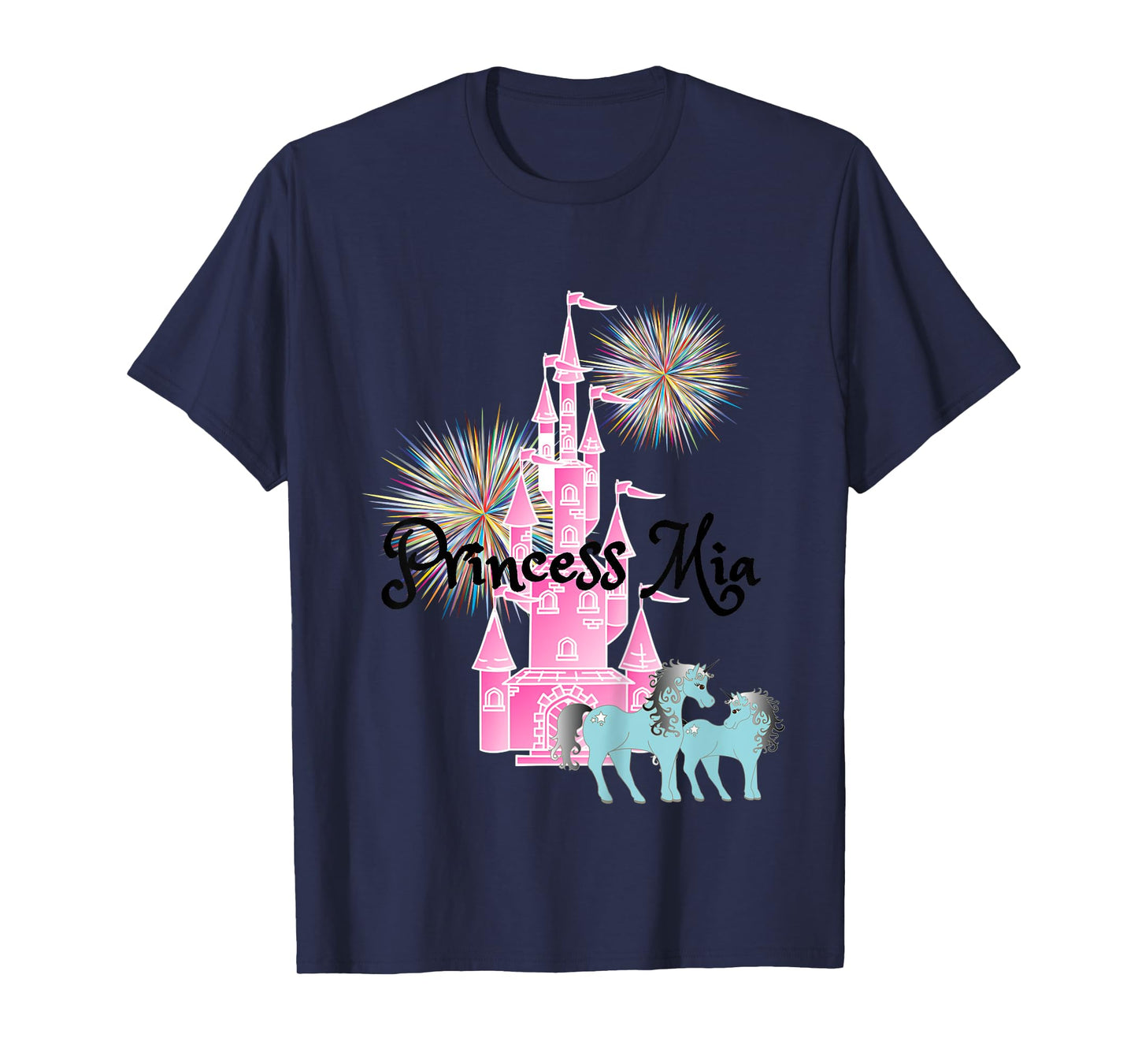 Kids Princess Mia Name Girls Personalized Custom T-Shirt