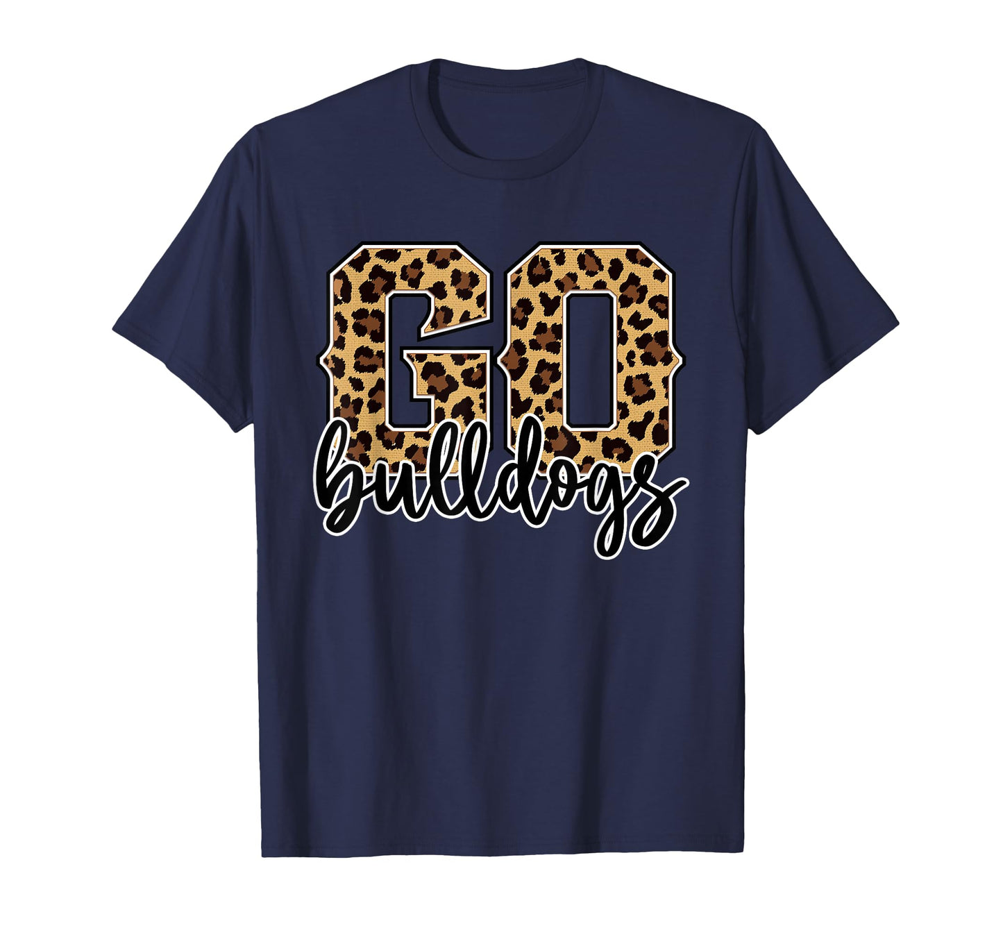 Braves Go Bulldogs Leopard Print Womens Cheetah Graphic T-Shirt