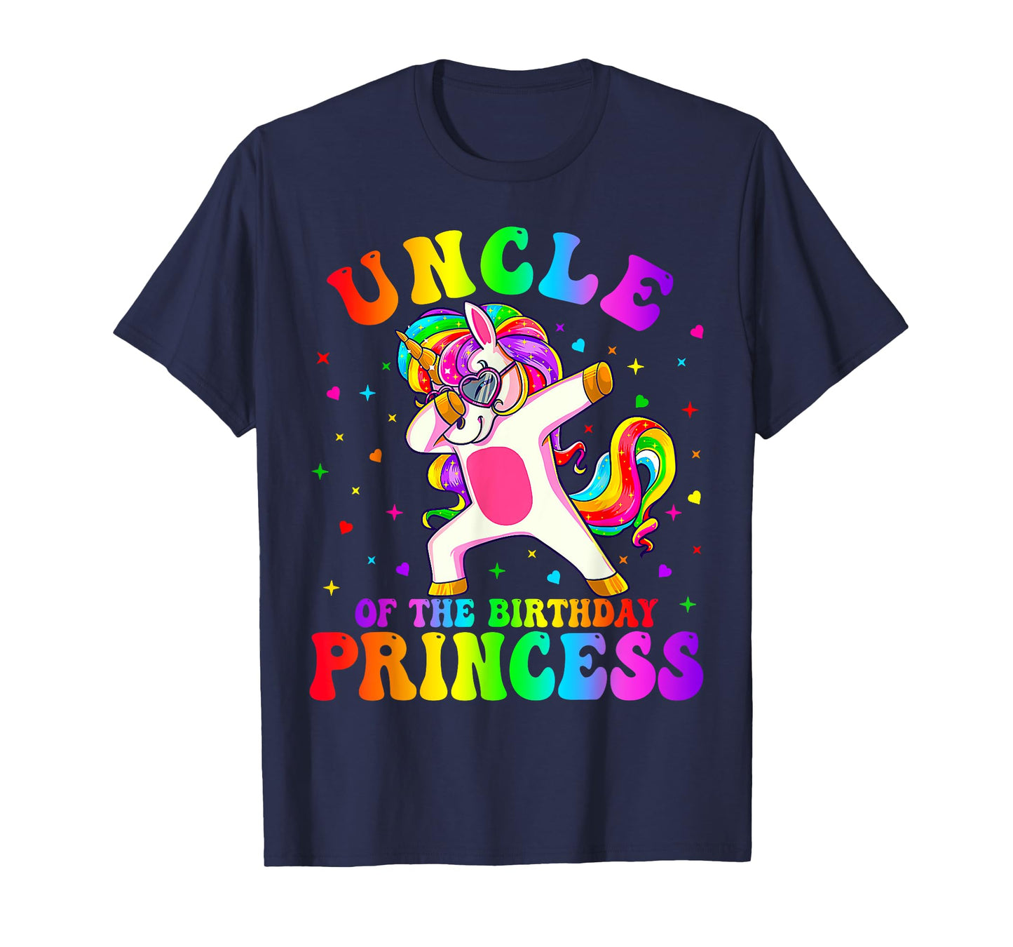 Uncle of the Birthday Princess Girl Dabbing Unicorn Funny T-Shirt