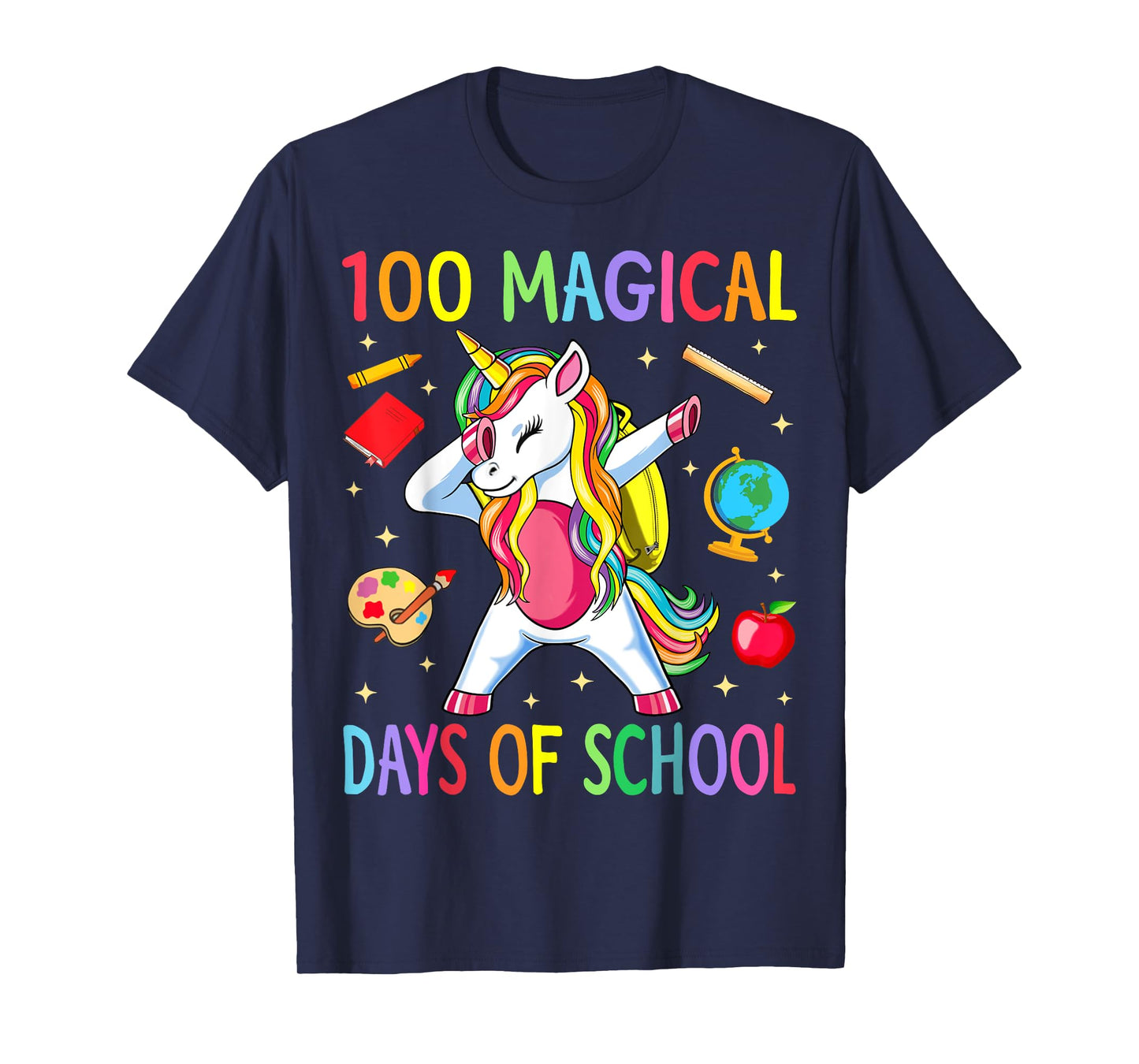 100th Day of School Unicorn 100 Magical Days Teacher Girls T-Shirt