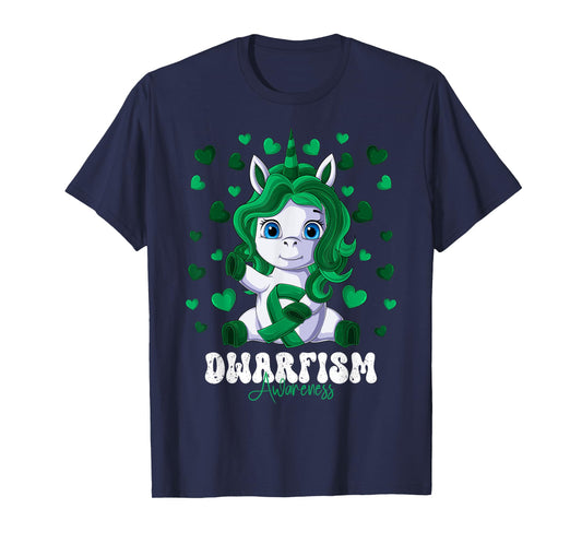 Dwarfism Awareness Month Green Ribbon Unicorn T-Shirt