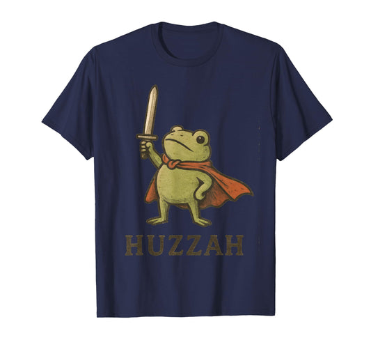 Funny Huzzah Frog Shirt, Vintage Toad Knight Tee T-Shirt