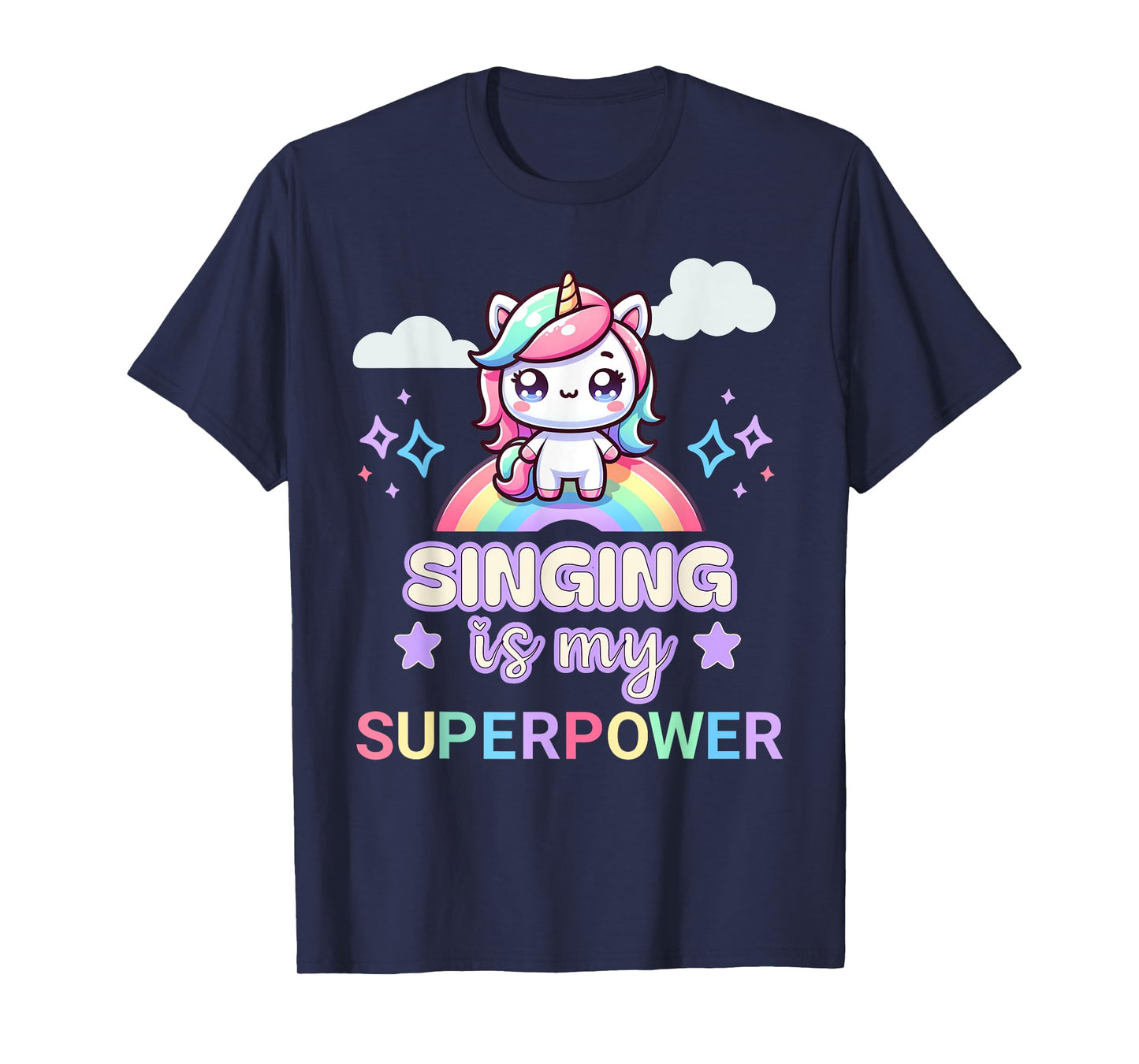 Singing Is My Superpower Funny Singing Shirts Kids Unicorn T-Shirt