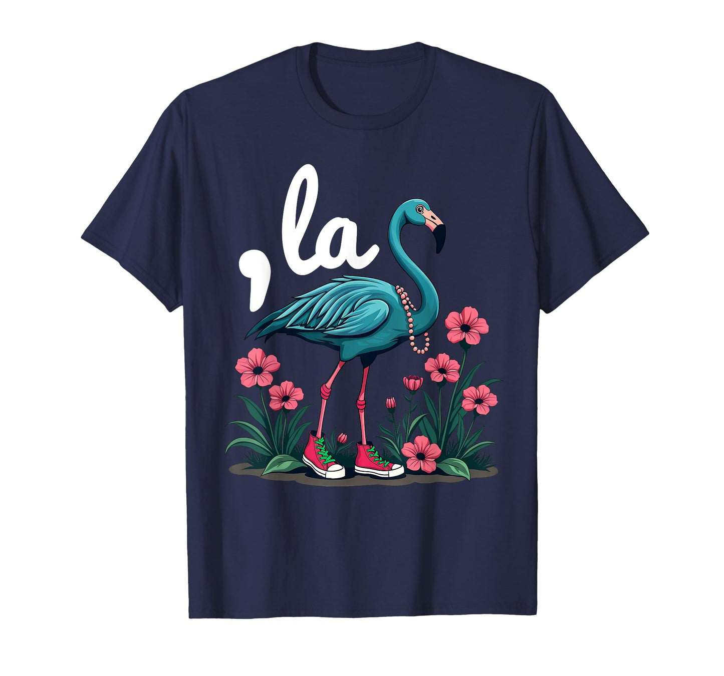 Retro Flamingo Chucks And Pearls Comma La Kamala Harris 2024 T-Shirt