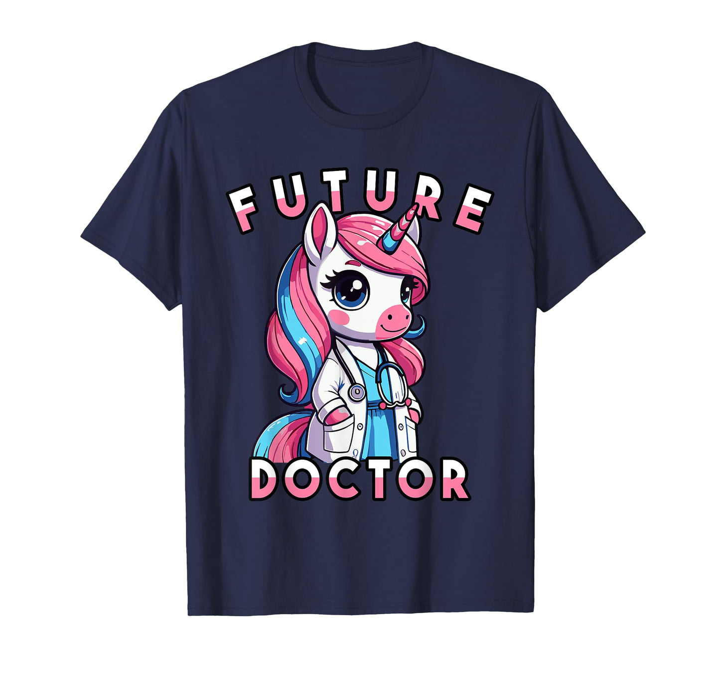 Future Doctor Girls Unicorn Medical Career Graphic T-Shirt