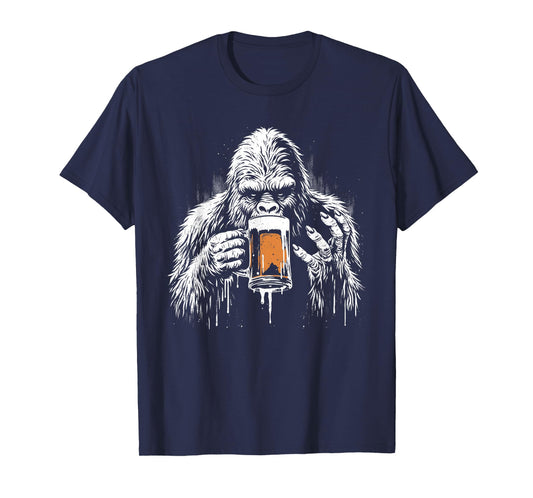 Bigfoot Drinks Beer - Funny Bigfoot Sasquatch Lover T-Shirt